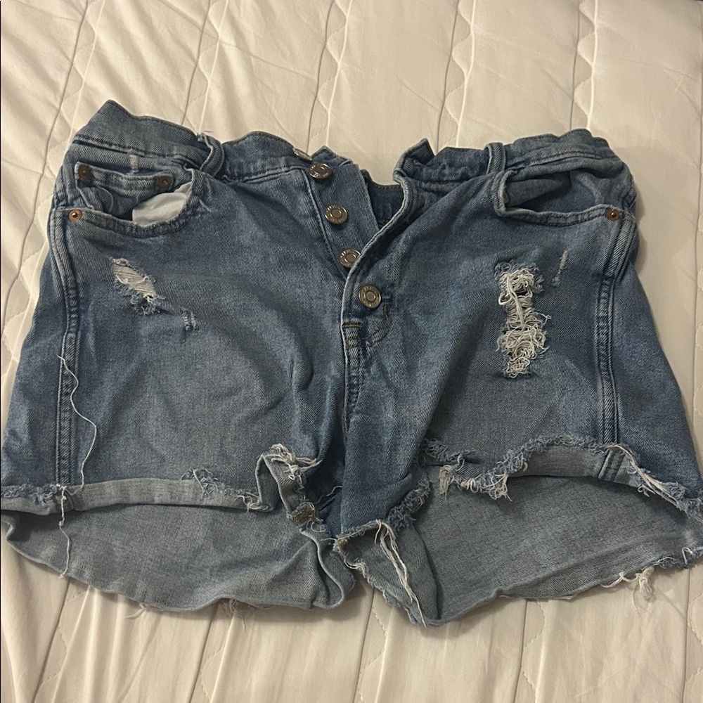 GAP Blue Distressed Jean Shorts